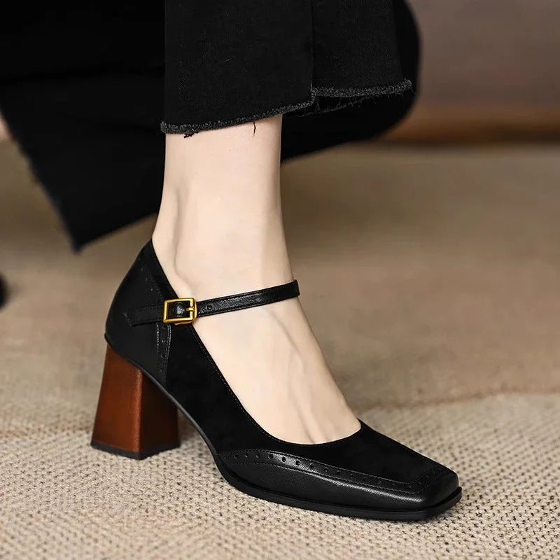 Terra | Elegante Lederpumps mit Blockabsatz