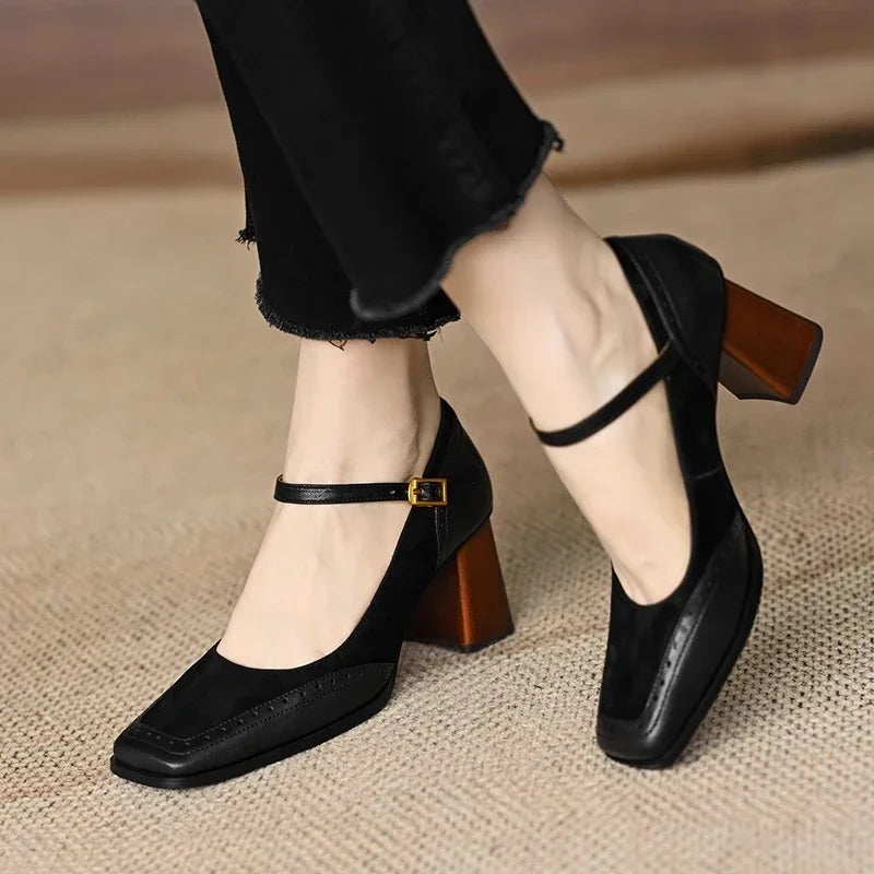 Terra | Elegante Lederpumps mit Blockabsatz