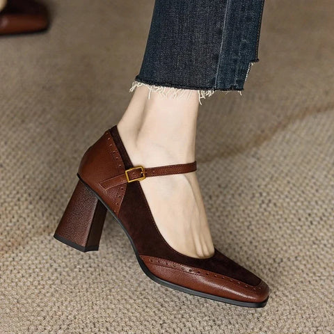 Terra | Elegante Lederpumps mit Blockabsatz