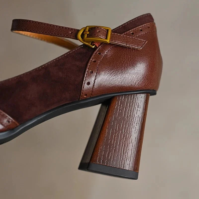 Terra | Elegante Lederpumps mit Blockabsatz