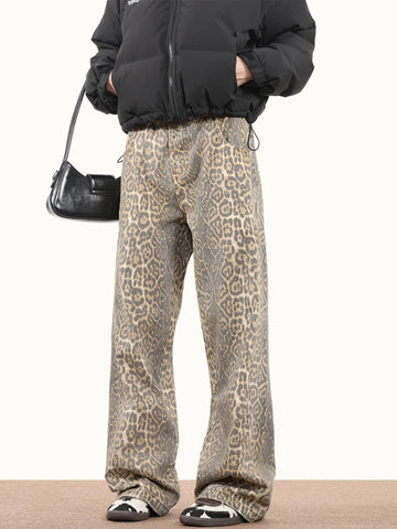 Alfie | Vintage Jahrhundert-Leopardenprint Jeans