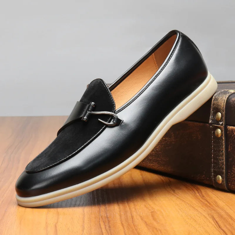 Fisker | Elegante Lederslipper mit Fischhaken-Schnalle