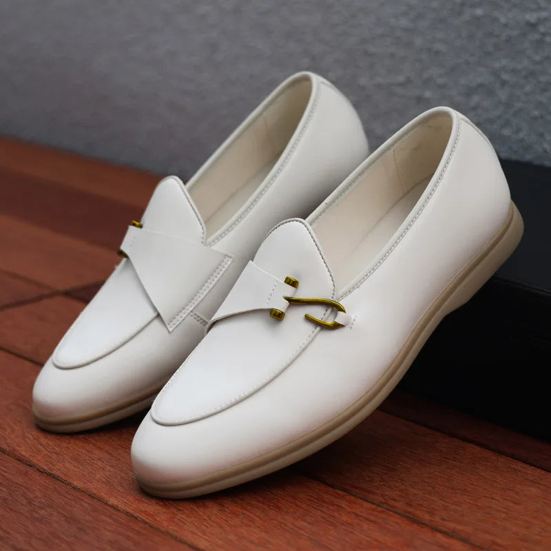 Fisker | Elegante Lederslipper mit Fischhaken-Schnalle