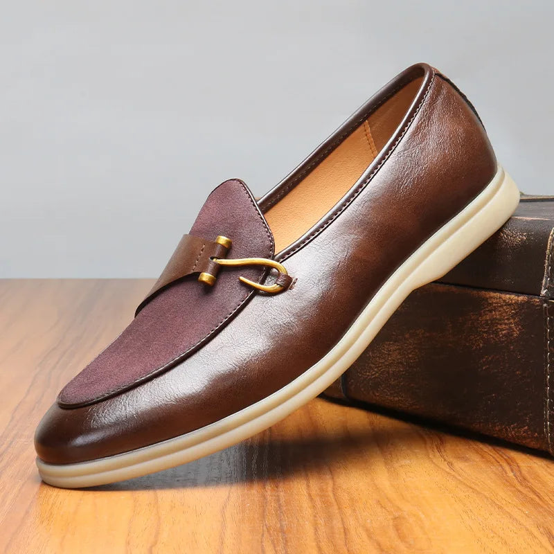 Fisker | Elegante Lederslipper mit Fischhaken-Schnalle