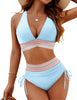 Ammy | Bauchfreie Bikini-Sets mit hoher Taille und Farbblock