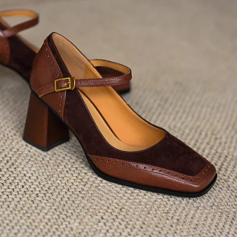 Terra | Elegante Lederpumps mit Blockabsatz