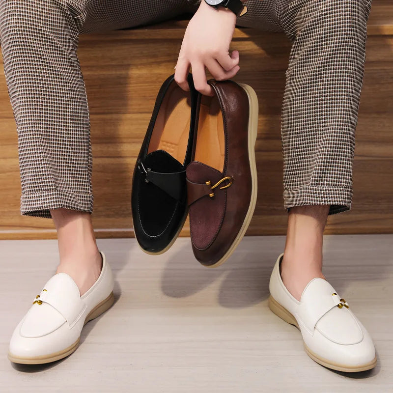 Fisker | Elegante Lederslipper mit Fischhaken-Schnalle