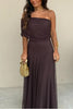 Waze | Toledo Ein-Schulter Mesh Maxikleid