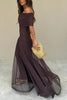 Waze | Toledo Ein-Schulter Mesh Maxikleid