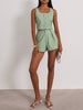 Mazikeen | Shola Perfect Fit Denim Shorts | Pistazie/Weiß