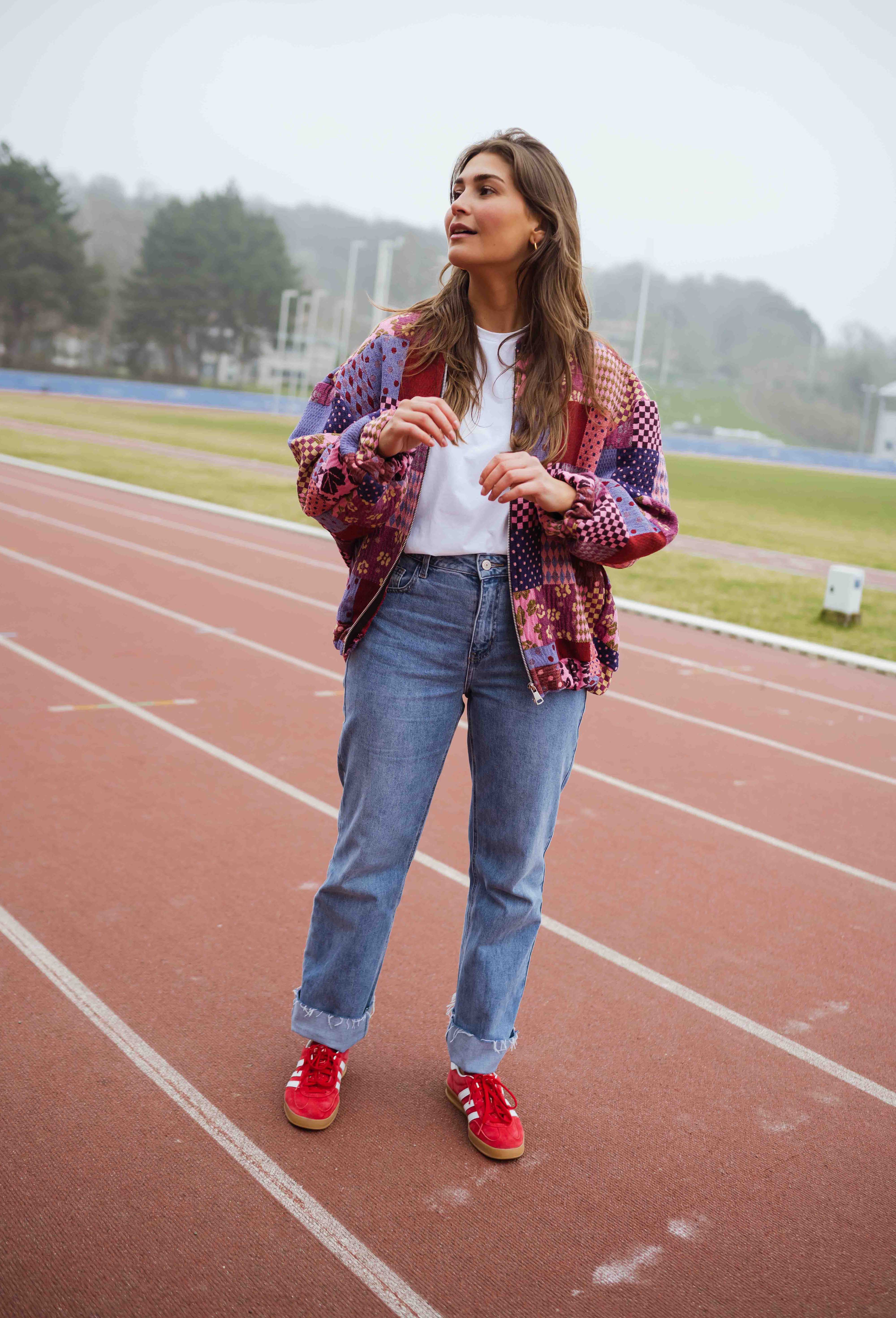 Mina | Kislon-Jacke - gemustert