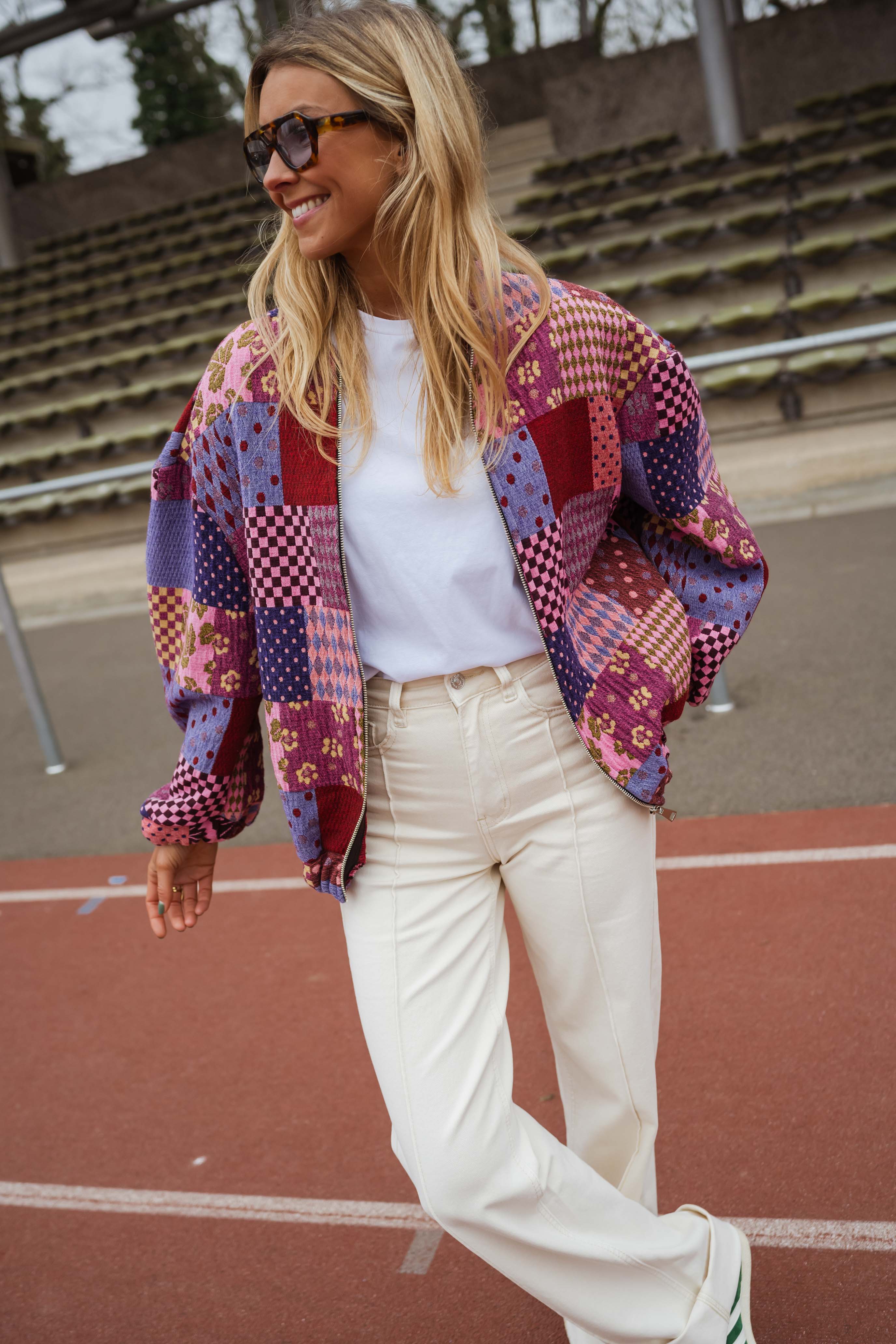 Mina | Kislon-Jacke - gemustert