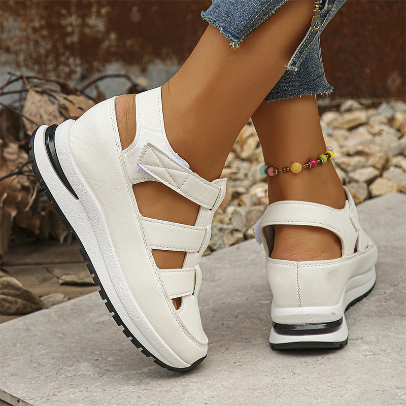 Melina | Damen-Orthopädische Sandalen mit Klettverschluss und geschlossener Zehenpartie