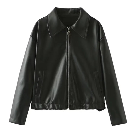 SCARLET | Stilvolle Bordeauxrote Vintage-Lederjacke mit Reißverschluss