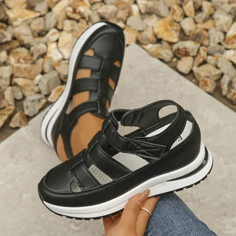 Melina | Damen-Orthopädische Sandalen mit Klettverschluss und geschlossener Zehenpartie