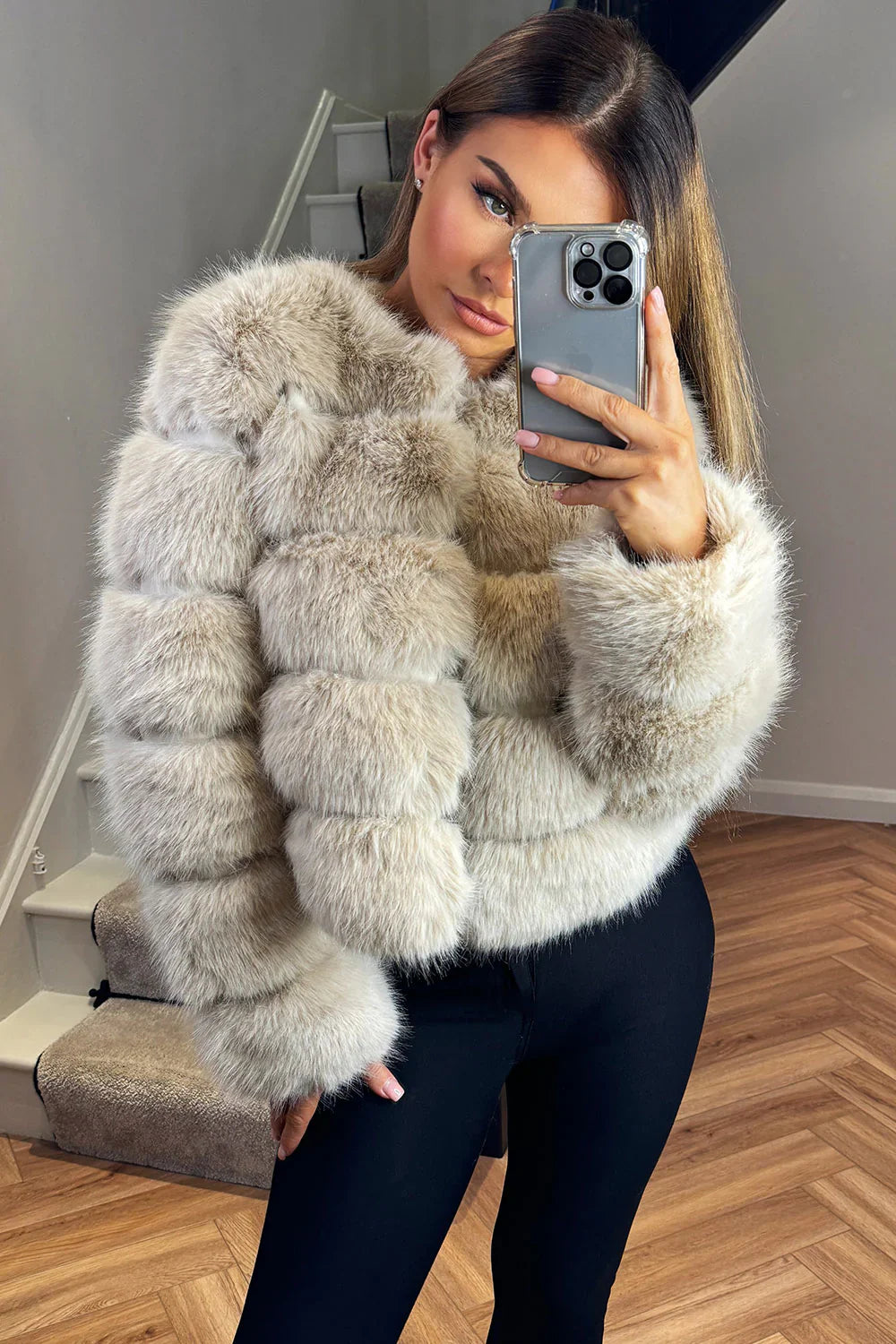 BEATRICE Kunstfell-Bubble-Jacke