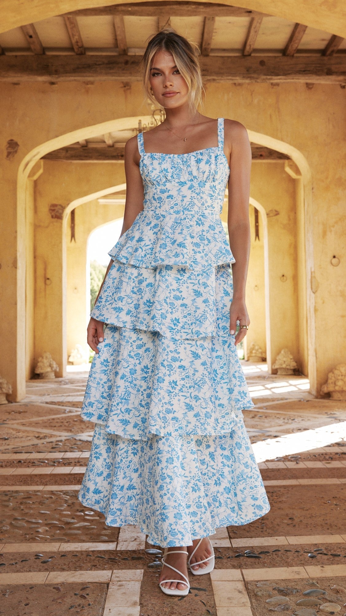 Nellie | Maxikleid - Blaue Blumen