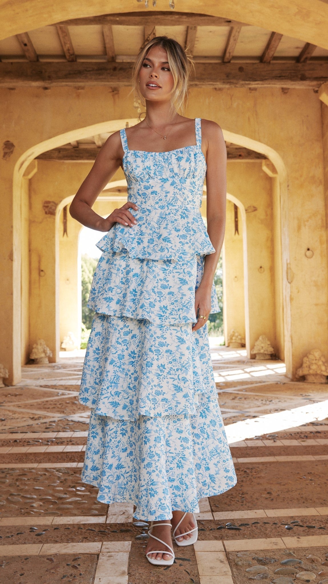 Nellie | Maxikleid - Blaue Blumen