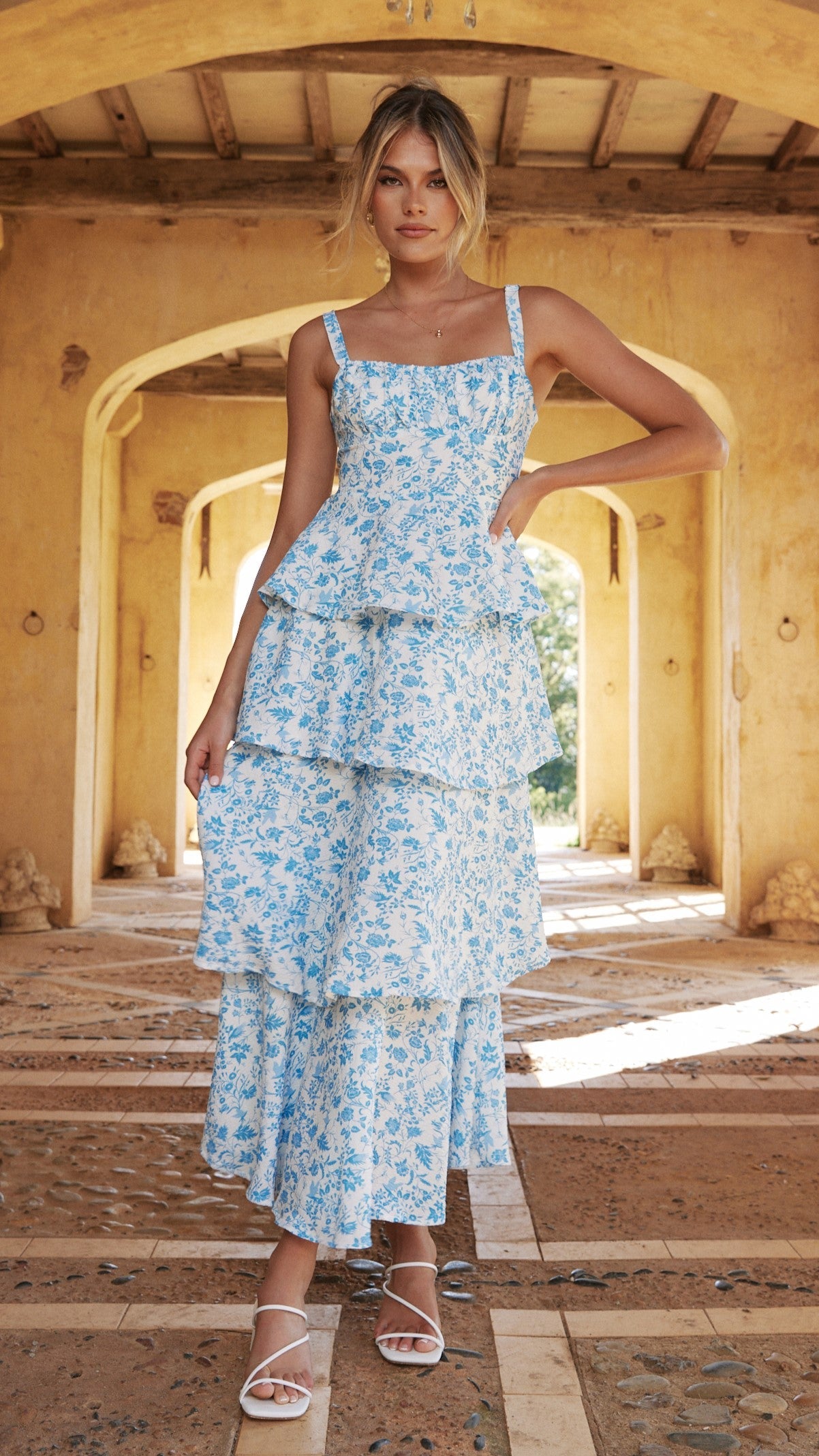 Nellie | Maxikleid - Blaue Blumen