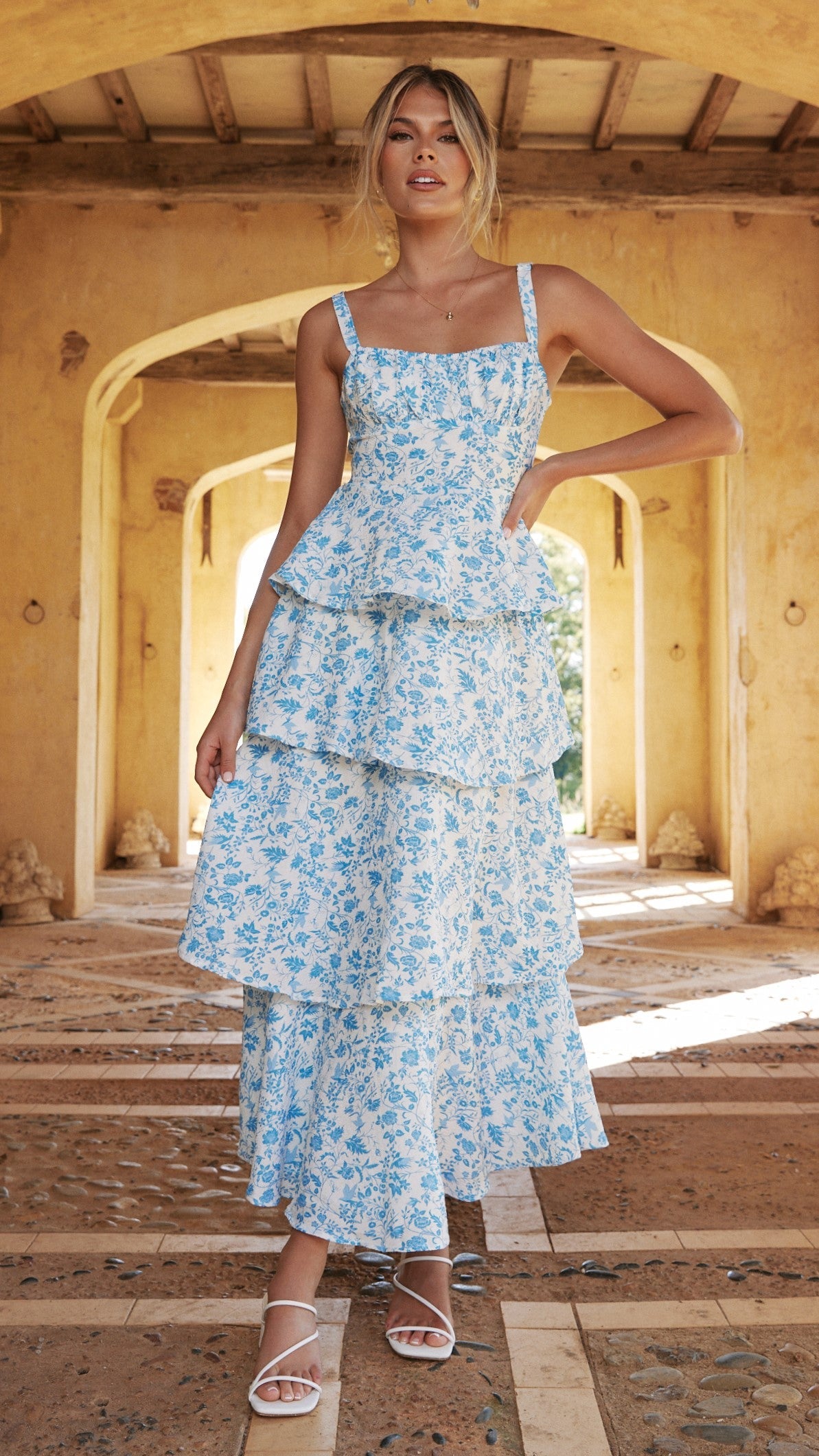 Nellie | Maxikleid - Blaue Blumen