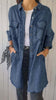 Kayla | Bequemes Denimhemd mit langem Mantel
