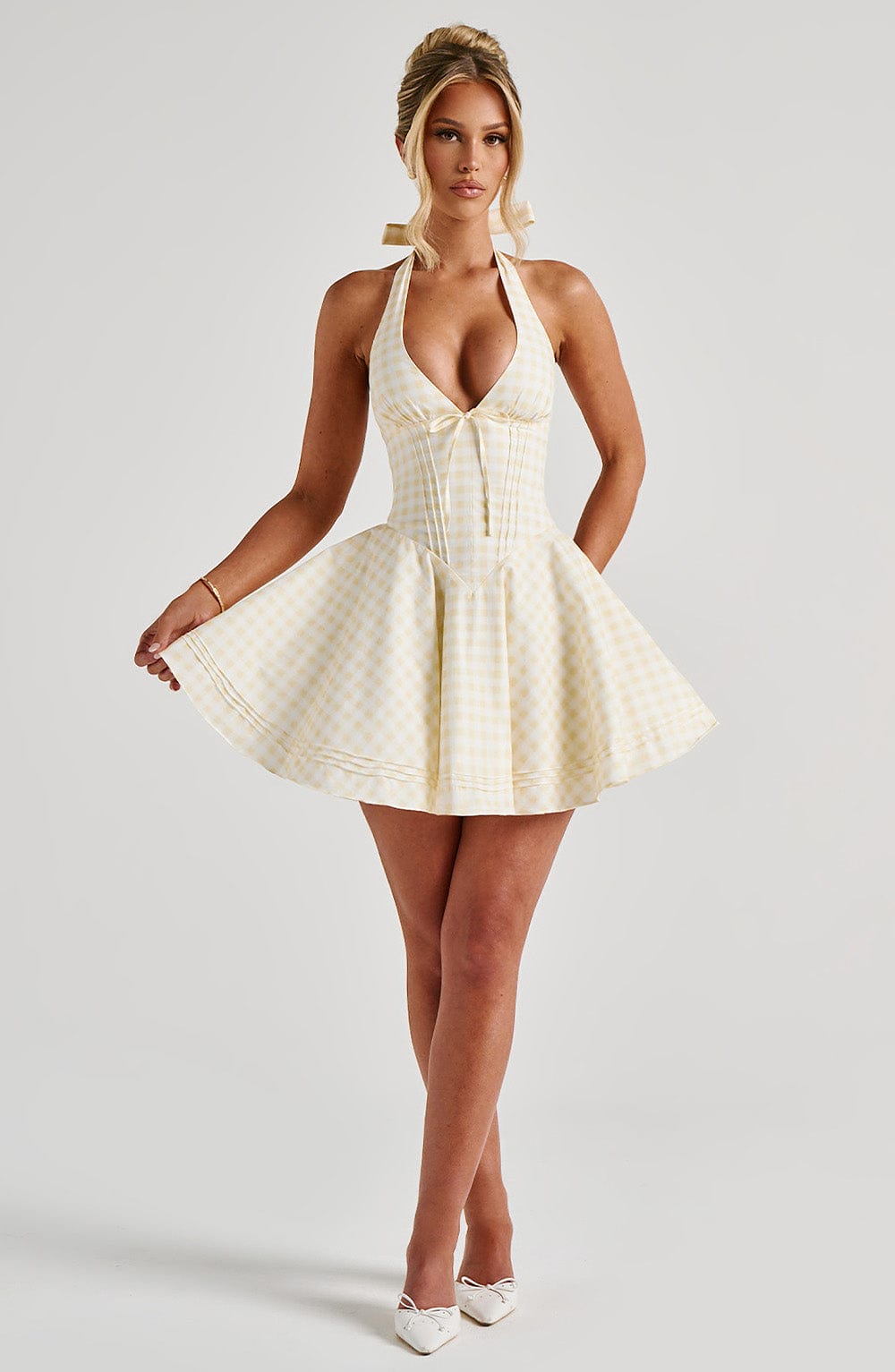 Doris | Minikleid - Zitronengingham
