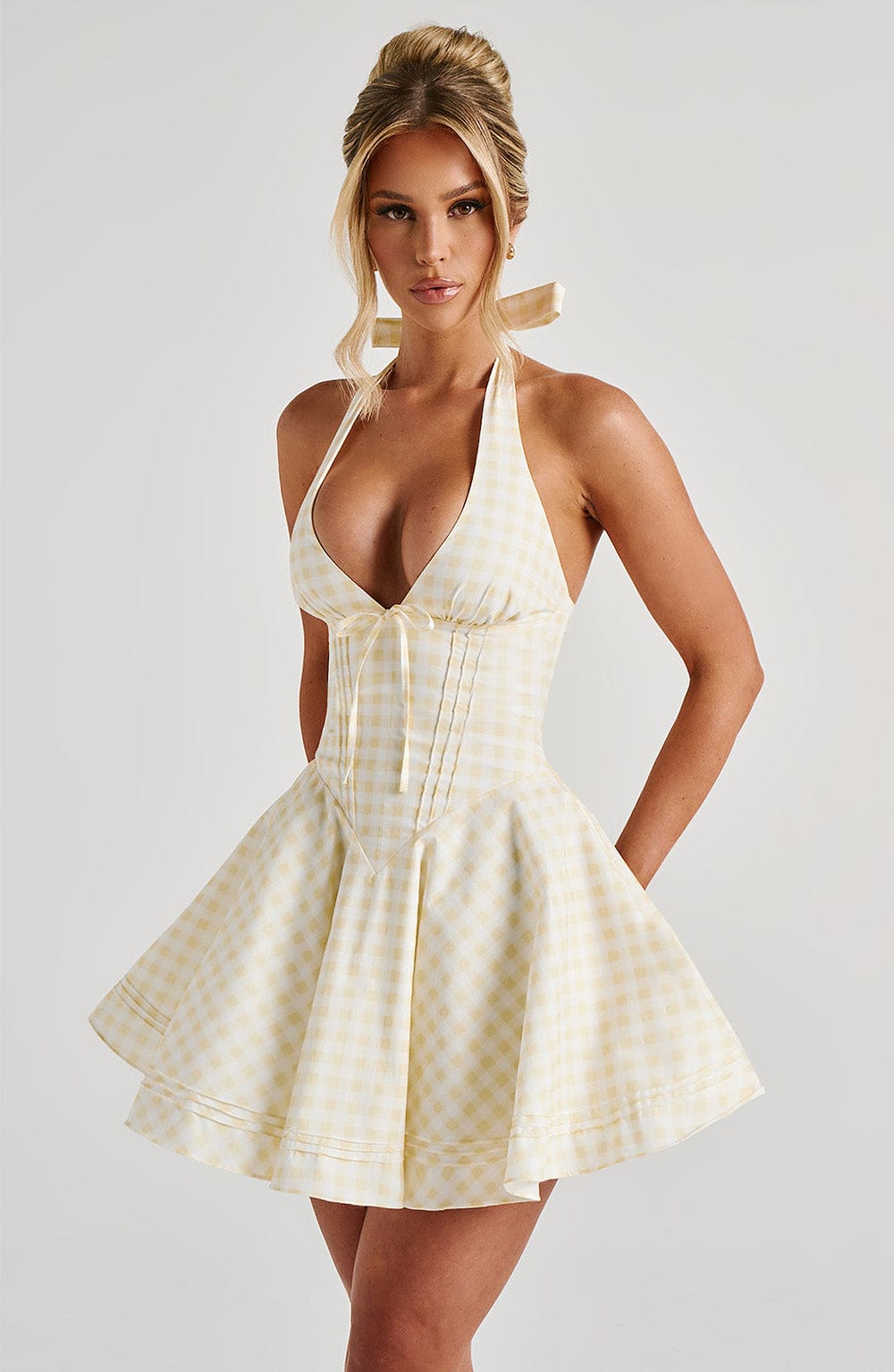 Doris | Minikleid - Zitronengingham