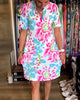 Cade | Kleid mit kurzen Ärmeln und Blumenmuster