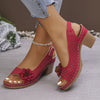 Dallas | Tagesangebot  Damen-Blumenblockabsatz-Sandalen