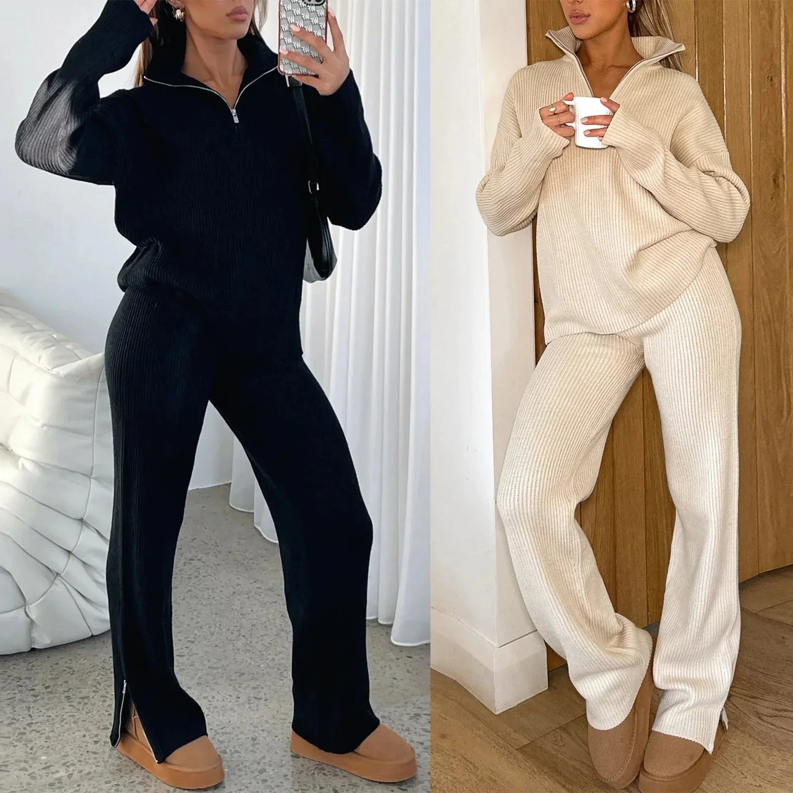 Esmay | Luxuriöses Zweiteiliges Outfit mit Schlag