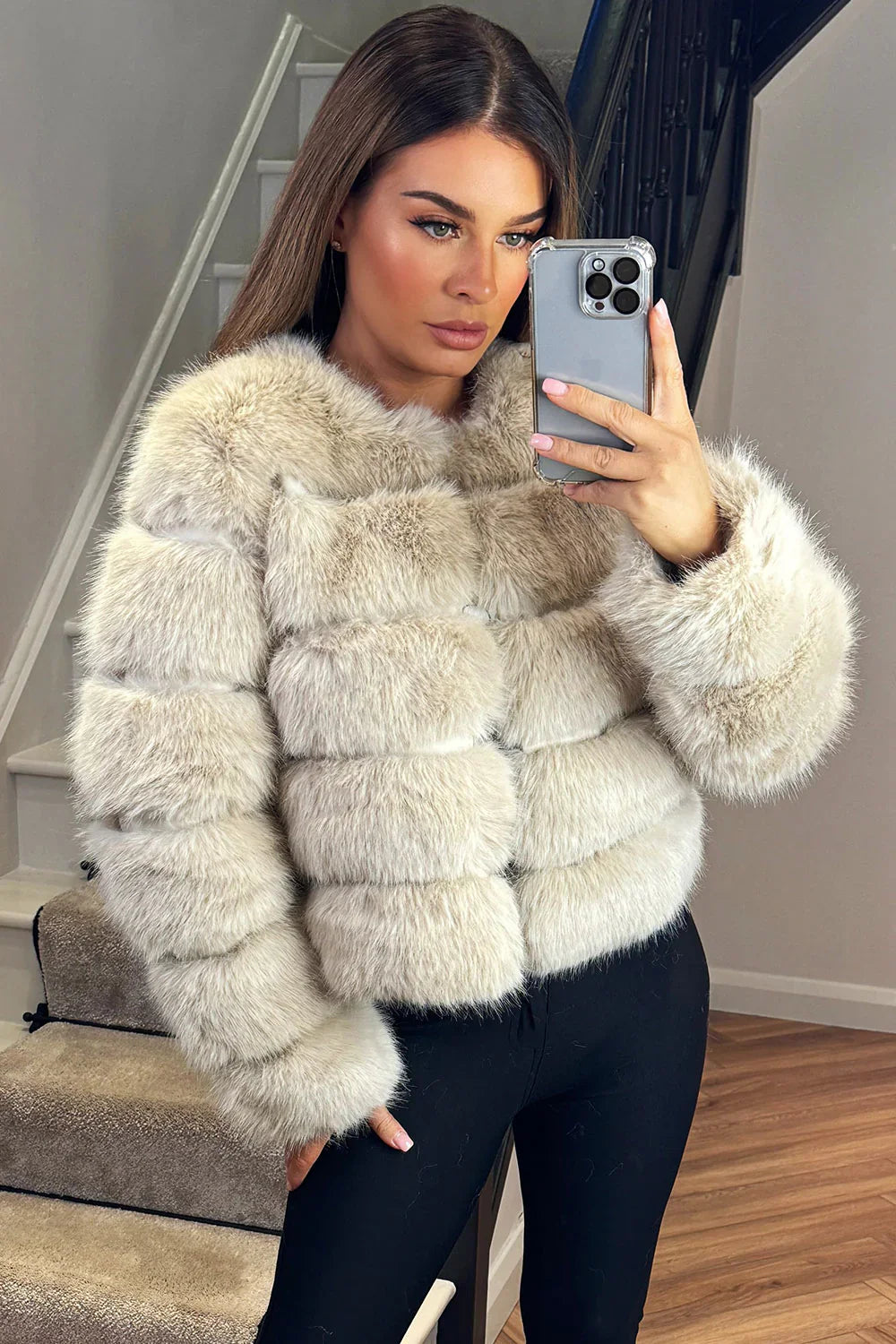 BEATRICE Kunstfell-Bubble-Jacke