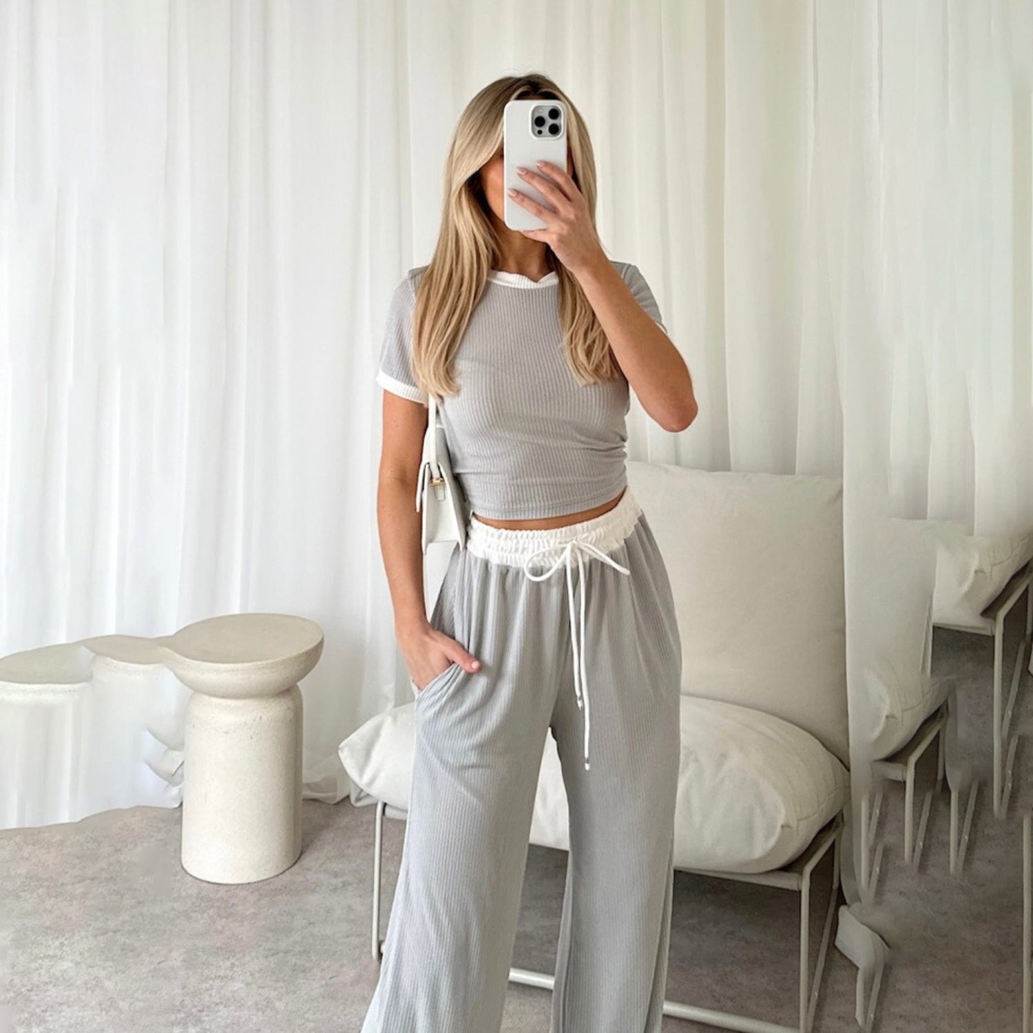 Haley | Croptop und Hosen-Set