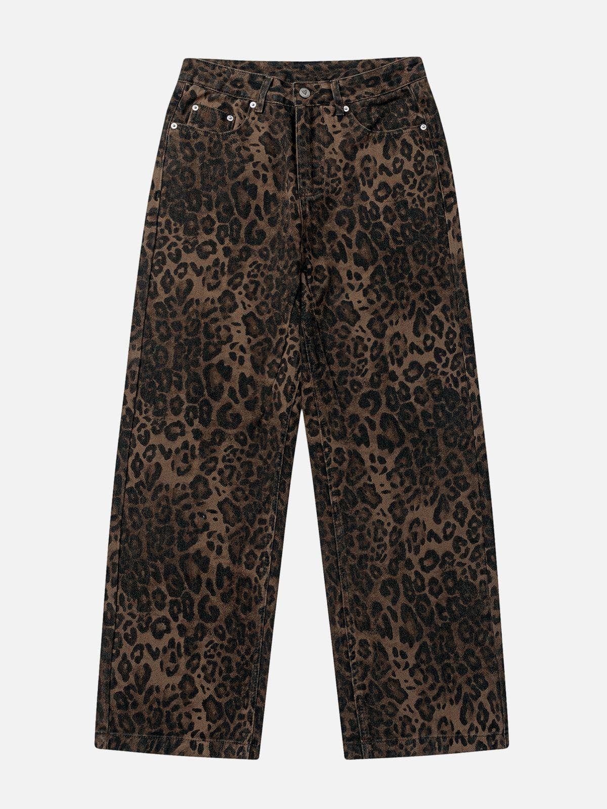Karen | Vintage Jahrhundert-Leopardenprint Jeans