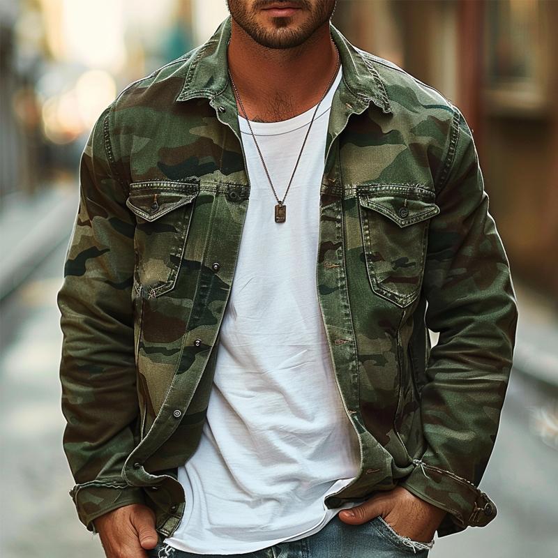Hunter | Camouflage Canvas Retro-Jacke