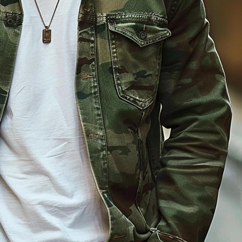 Hunter | Camouflage Canvas Retro-Jacke