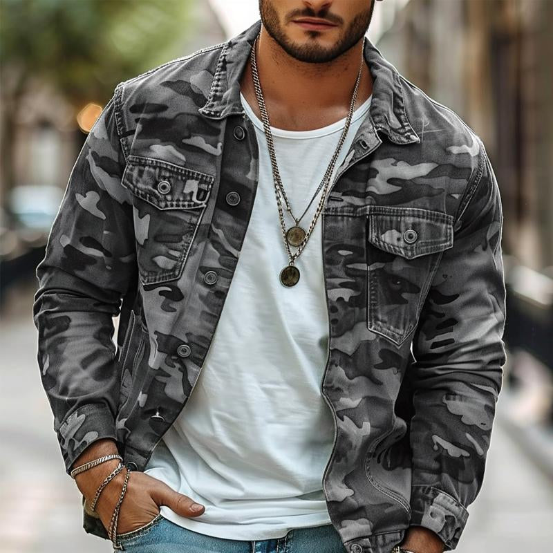 Hunter | Camouflage Canvas Retro-Jacke