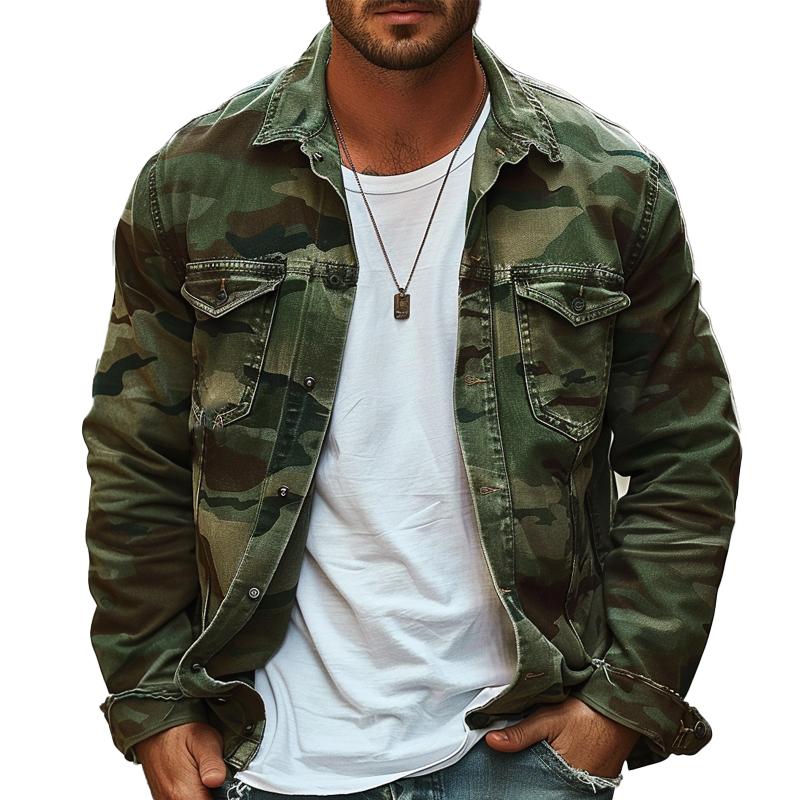 Hunter | Camouflage Canvas Retro-Jacke