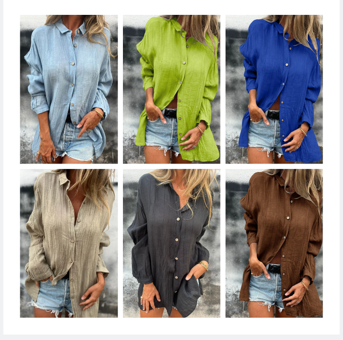 Nola | Oversized Damen-Leinenhemd mit Knopfleiste