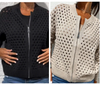 Jackie | Strickjacke für Damen mit Reißverschluss und Ausschnitten