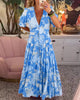 Amelia | Langes Kleid mit V-Ausschnitt und Tasche
