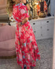 Amelia | Langes Kleid mit V-Ausschnitt und Tasche