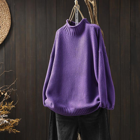 Lila | Pullover mit Rollkragen