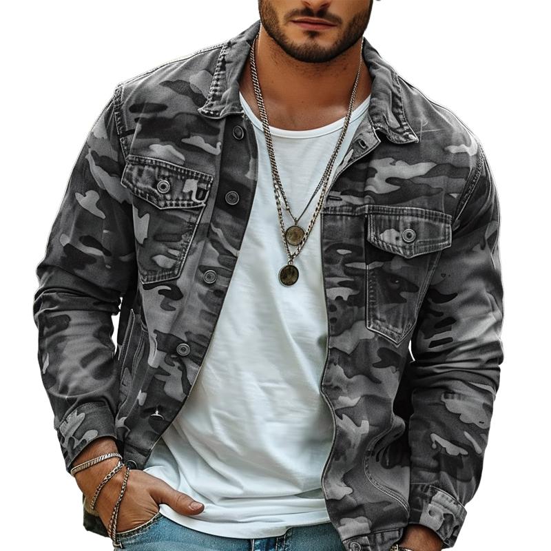 Hunter | Camouflage Canvas Retro-Jacke