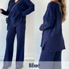 Roman | V-Ausschnitt Casual Schlitz Strick-Zweiteiler-Set