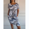 Kala | Damen-Baumwoll- und Leinenkleid mit Rundhalsausschnitt und Druck