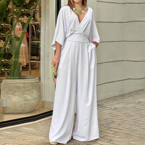 Karol | Lagerräumung - defekter Code Eleganter Jumpsuit mit V-Ausschnitt