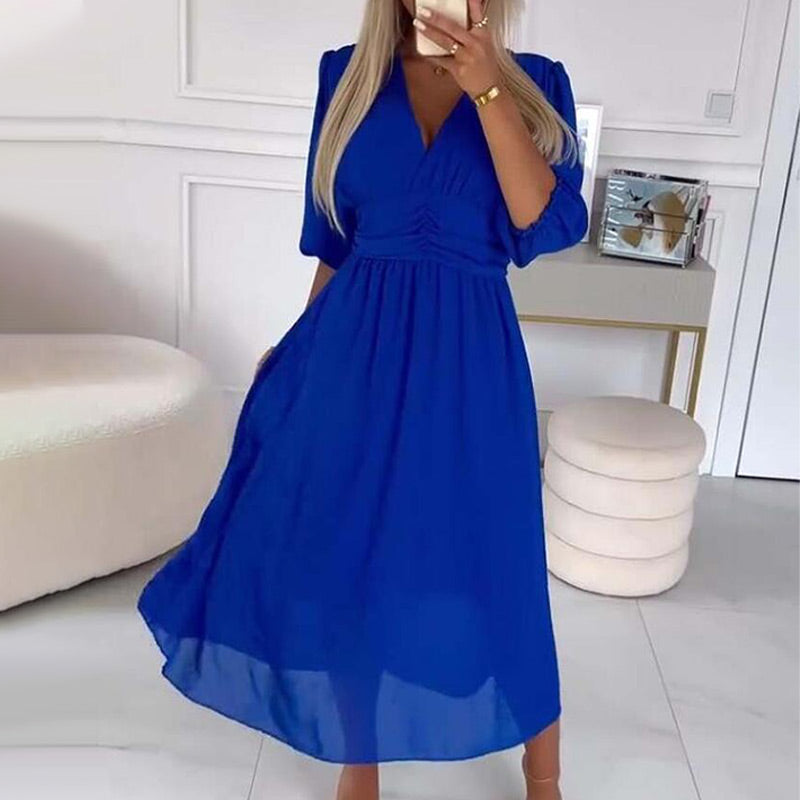 Selina | Flowy Chiffon Maxi Kleid