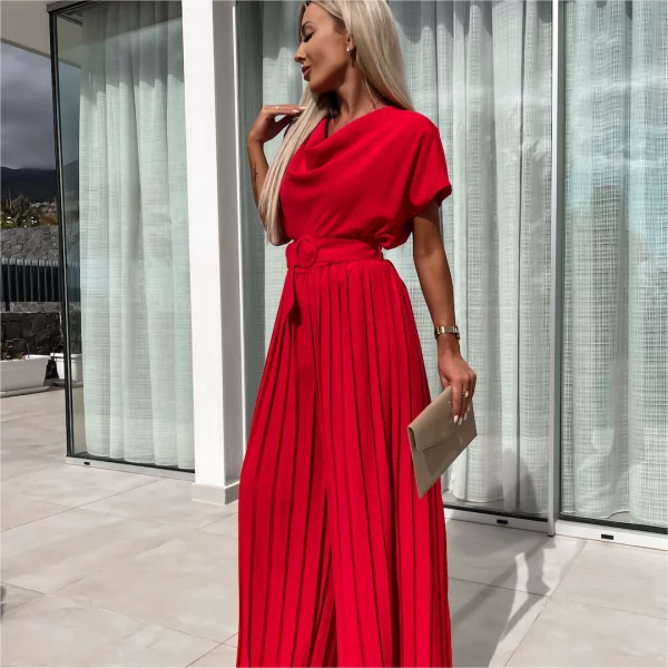 Yael | 🔥50% Rabatt🔥Unifarbener Jumpsuit mit hoher Taille und gefaltetem Bein