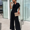 Yael | 🔥50% Rabatt🔥Unifarbener Jumpsuit mit hoher Taille und gefaltetem Bein