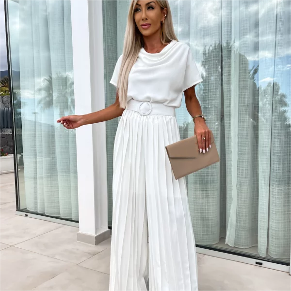 Yael | 🔥50% Rabatt🔥Unifarbener Jumpsuit mit hoher Taille und gefaltetem Bein